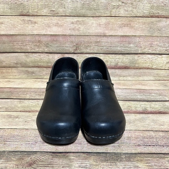 Sanita Black Leather Mules & Clogs - Picture 5 of 9